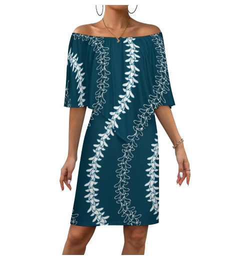 Dropshiping Clothing Women's Dresses Off Shoulder Shaw Dress Hawaiian Print Design Elegant Ladies Casual Dresses Dropshiping Clothing Women's Dresses Off Shoulder Shaw Dress Hawaiian Print Design Elegant Ladies Casual Dresses
